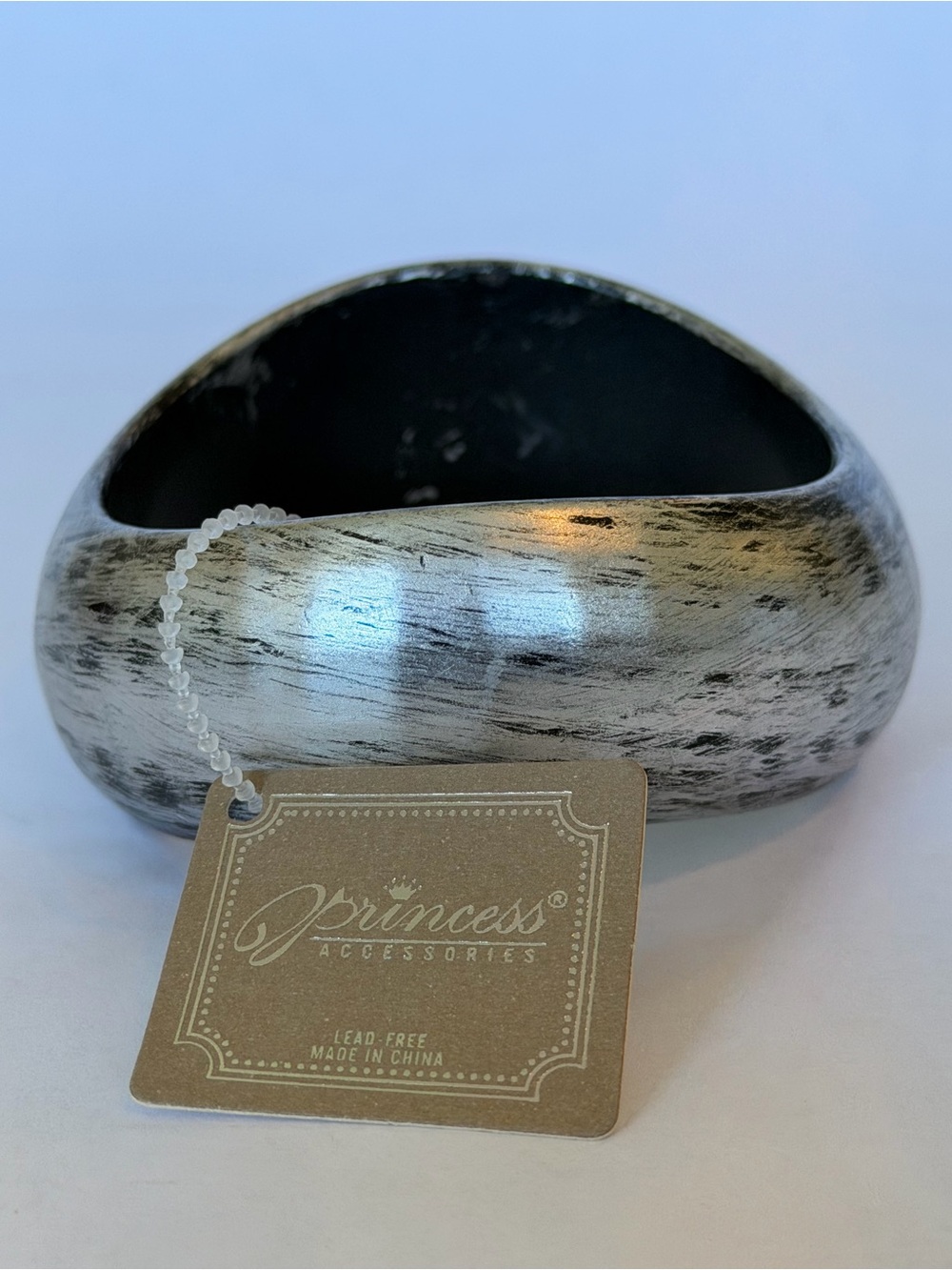 Silver Wood-Grain Decorative Bracelet